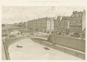 Petit-Pont ja Place du Petit-Pont, 1880 tekijältä French School