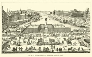 Pont-Neuf vuodelta 1702, tuon ajan kaiverruksesta tekijältä French School