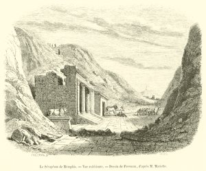 Memphisin serapeum, ulkonäkymä (kaiverrus) tekijältä French School