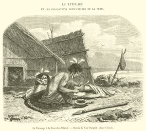 Tatuointi Uudessa-Seelannissa (kaiverrus) tekijältä French School