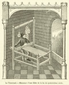 Weaver, pienoismalli 1400-luvun lopun Raamatusta (kaiverrus) tekijältä French School