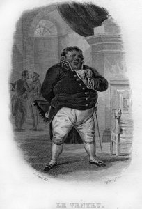 Le Ventru Chanson de Beranger Pierre Jean de Berangerin (1780-1857), ranskalaisen runoilijan ja lauluntekijän teoksessa "Teokset valmistuvat" (1834). tekijältä French School