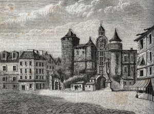 Le Vieux Paris - le Grand Chatelet - Kaiverrus "" Pariisin fyysiseen, siviili- ja moraaliseen historiaan: varhaisimmista historiallisista ajoista nykypäivään", Jacques Antoine Dulaure tekijältä French School