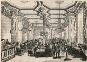 Le cafe Pierron Pariisissa 1800-luvulla - Edmond Texierin kaiverrus Tableau-de-Parisissa 1852 tekijältä French School