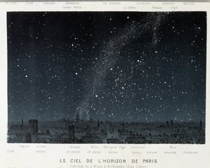 Pariisin siluetin taivas talvipäivänseisauksen aikaan - Amédée Guilleminin "" Le Ciel" -kirjassa, Pariisi tekijältä French School