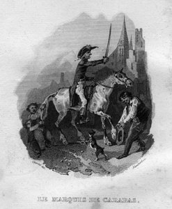 Carabas Chanson de Berangerin markiisi Pierre Jean de Berangerin (1780-1857), ranskalaisen runoilijan ja lauluntekijän teoksessa "Oeuvres valmistuu" (1834). tekijältä French School