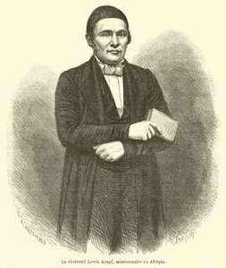 Pastori Lewis Krapf, lähetyssaarnaaja Afrikassa (kaiverrus) tekijältä French School
