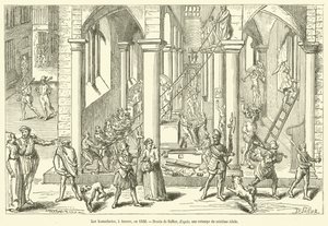 Ikonoklastit Antwerpenissä vuonna 1566 (kaiverrus) tekijältä French School