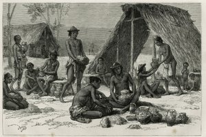 Les Indiens Galibis (tai Kalinas) valmistaa keramiikkaa, kaiverrus D.Maillart, havainnollistamaan Ranskan laivaston tohtori tohtori Jules Crevaux