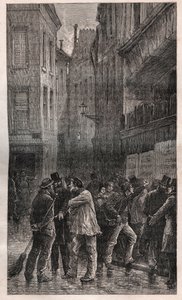Les Posters - Pariisin ihmiset heräävät löytääkseen julkisia ilmoituksia kaikilta seiniltä, jotka kertovat heille vallankaappauksesta 2. joulukuuta 1851 - kirjassa "" Histoire d