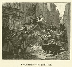 Barrikadit kesäkuussa 1848 (kaiverrus) tekijältä French School