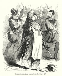 Munkit yllyttävät ihmisiä Henry IV:tä vastaan ​​(kaiverrus) tekijältä French School