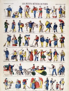Les petits metiers de Paris, kuva 1800-luvun Epinalista (kaiverrus) tekijältä French School