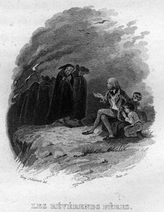 Pierre Jean de Berangerin (1780-1857), ranskalaisen runoilijan ja lauluntekijän, Pierre Jean de Berangerin (1780-1857) kunnialliset isät Chanson de Beranger teoksessa "Oeuvres valmistuu" (1834). tekijältä French School