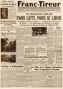 Pariisin vapauttaminen - FRANC TIROUR numero 38, 21. elokuuta 1944 - Pariisin taistelut, paris ce libere tekijältä French School