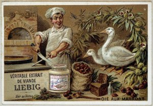 Liébig-reseptit: hanhi kastanjoilla - kromo. Liebig tekijältä French School