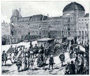 Elämä Ludvig XV:n alaisuudessa: kuningas saapuu Palais des Tuileries