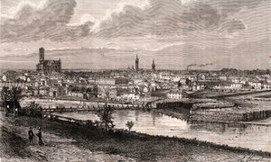 Limoges - Haute-Vienne - kaiverrus "La France illustree: maantiede, historia, tilastohallinto" V.A. Maltaanruskea. 1884 tekijältä French School