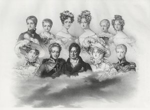 Louis-Philippe I ja hänen perheensä vuonna 1830 (kaiverrus) tekijältä French School