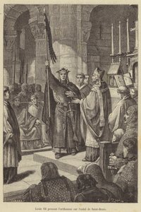 Louis VII ottaa lippua Saint-Denis