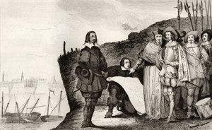 Ludvig XIII (1602-43) La Rochellen piirityksessä lokakuussa 1628 Colartin "Histoire de France" -kirjasta, julkaistu noin 1840 tekijältä French School