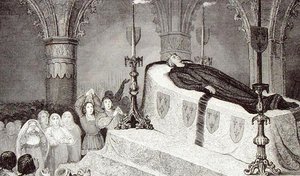 Ludvig XII (1462-1515) Kansan isä hautajaisissaan" Colartin "Histoire de Francesta", julkaistu n. 1840 (kaiverrus) tekijältä French School