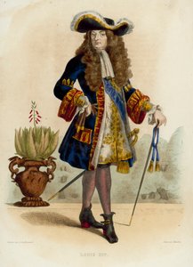 Louis XIV (värillinen kaiverrus) tekijältä French School