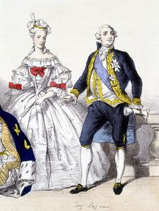Ludvig XVI ja Marie Antoinette - elokuvassa "Ranskan monarkia kuvissa" tekijältä French School