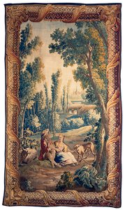 Louis XV Aubussonin pastoraalinen kuvakudos tekijältä French School