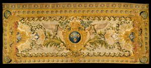 Ludvig XV:n huonekalut: Versaillesin kuninkaallisen kappelin katsomon matto. Valmistanut Chaillot