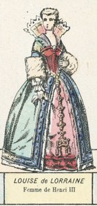 Louise de Lorraine, Henrik III:n vaimo (värillinen kaiverrus) tekijältä French School