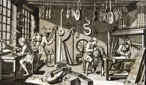 Luthierin työpaja. Kaiverrus - Diderotin ja D