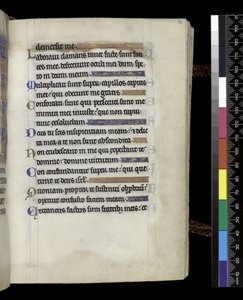 MS 300 f.71r, Psalter and Hours of Isabella of France, Paris, n. 1265-1270 (kynä & muste ja tempera pergamentilla) tekijältä French School