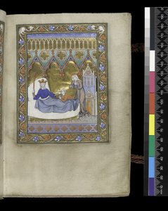 MS 300 f.IVr, folio psalterista ja Isabellan tunteista, Pariisi, n. 1265-1270 (kynä ja muste ja tempera pergamentilla) tekijältä French School