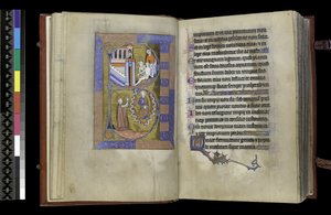 MS 300 f.XIII-1r, Psalter and Hours of Isabella of France, Paris, n. 1265-1270 (kynä & muste ja tempera pergamentilla) tekijältä French School