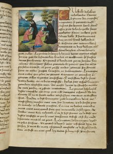 MS Hunter 252 016r sivu sadasta uudesta uutisesta, c.1461-62 tekijältä French School