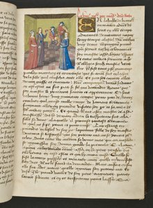 MS Hunter 252 019r sivu sadasta uudesta uutisesta, c.1461-62 tekijältä French School