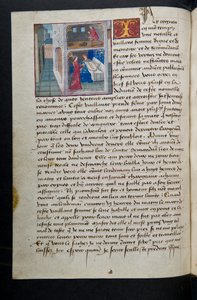 MS Hunter 252 085v sivu sadasta uudesta uutisesta, c.1461-62 tekijältä French School