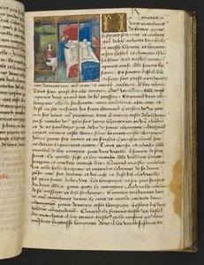 MS Hunter 252 093r sivu sadasta uudesta uutisesta, c.1461-62 tekijältä French School