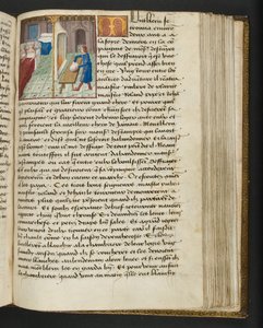 MS Hunter 252 141r sivu sadasta uudesta uutisesta, c.1461-62 tekijältä French School