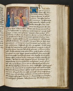 MS Hunter 252 148r sivu sadasta uudesta uutisesta, c.1461-62 tekijältä French School