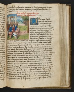 MS Hunter 252 161r sivu sadasta uudesta uutisesta, c.1461-62 tekijältä French School
