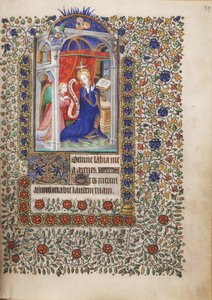 MS Widener 6 f.29r, Annunciation, kirjasta Tuntikirja, Pariisin käyttö tekijältä French School