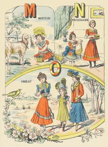 M N O: lammas, välttämätön, lintu tekijältä French School