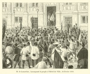 herra de Lamartine, kiusaa ihmisiä Hôtel de Villessa, 26. helmikuuta 1848 tekijältä French School