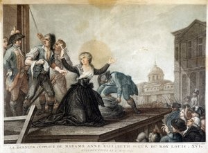 Madame Anne Elisabeth, kuningas Ludvig XVI:n (1764-1793) sisar, giljotiini tekijältä French School