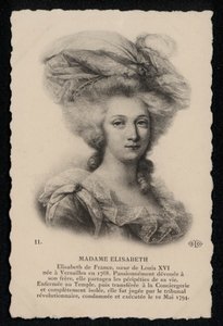 Madame Elisabeth, kuningas Ludvig XVI:n sisar (litho) tekijältä French School