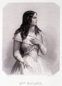 Madame Roland (tai Roland de la plataière, Jeanne Marie tai Monon Philipon), ranskalainen poliitikko (1754-1793) - kaiverrus. tekijältä French School