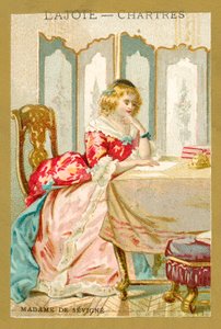 Madame de Sevigne, ranskalainen kirjailija (chromolitho) tekijältä French School