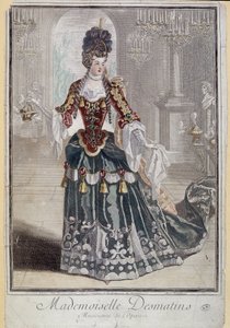 Mademoiselle Desmatins, oopperan muusikko (laulaja) - kaiverrus tekijältä French School